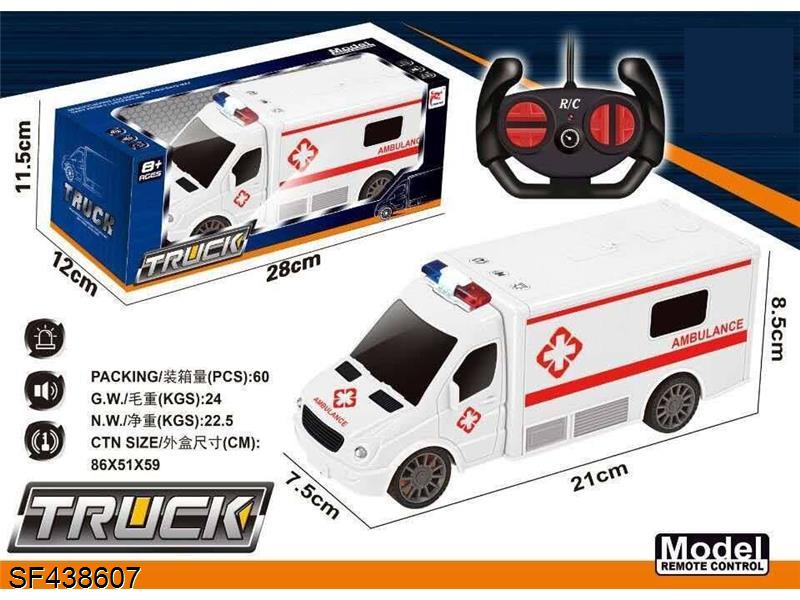 五通遥控救护车带闪灯+声音(不包电)
