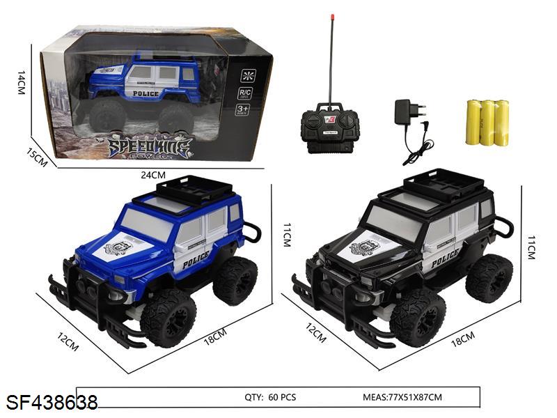 四通奔驰越野遥控警车(蓝色/黑色)包电+充电器