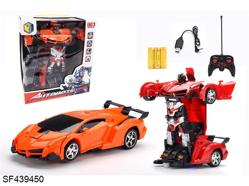 四通1：18兰博基尼遥控变形车(包电)红/橙