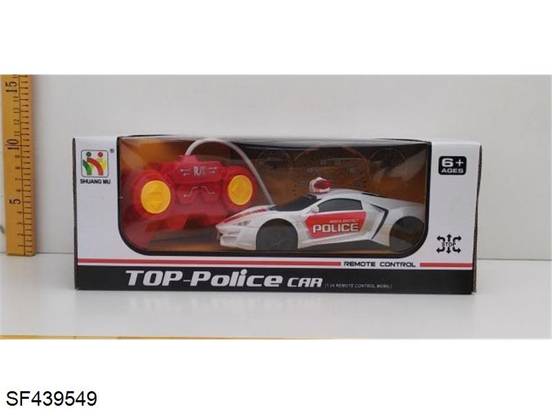 四通1:24莱肯遥控警车带前灯(包电/白色)