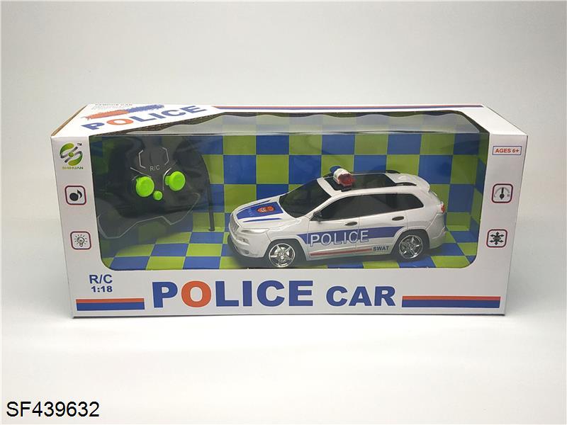 1:18四通遥控吉普警车带前灯(白色)
