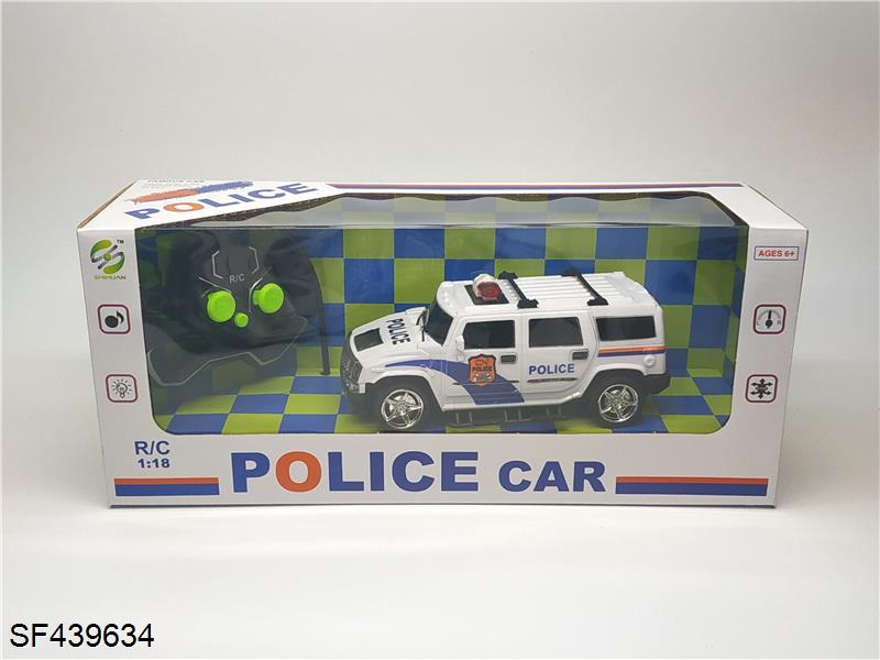 1:18四通悍马遥控警车带前灯(白色)