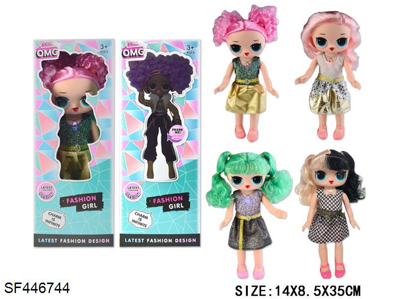 10寸实身七彩灯光音乐娃娃(4款混装)