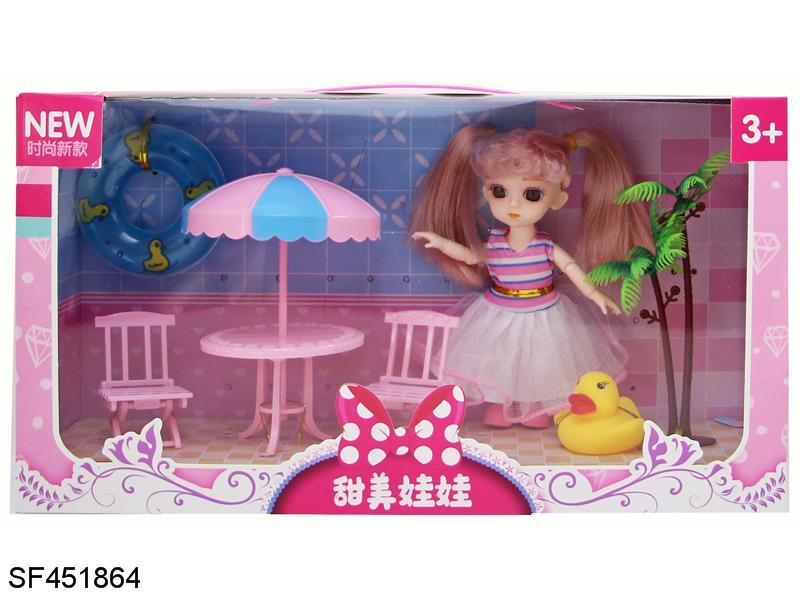 6寸球型实身13关节3D真眼小萝莉度假礼盒