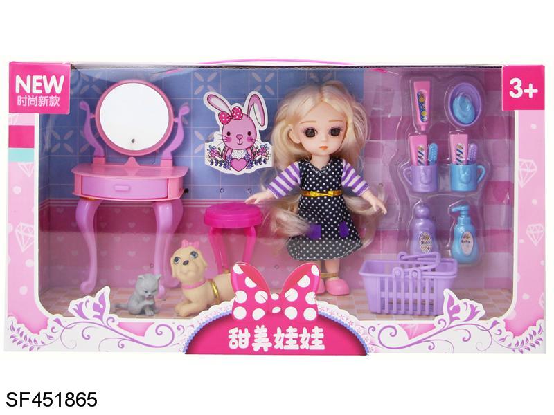 6寸球型13关节4D真眼小萝莉带梳妆台