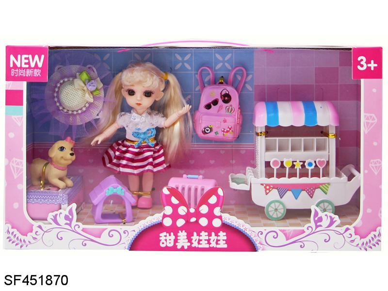 6寸球型实身13关节3D真眼小萝莉带糖果车