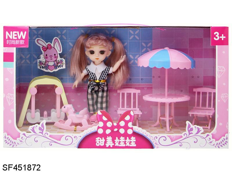 6寸球型实身13关节3D真眼小萝莉带滑梯