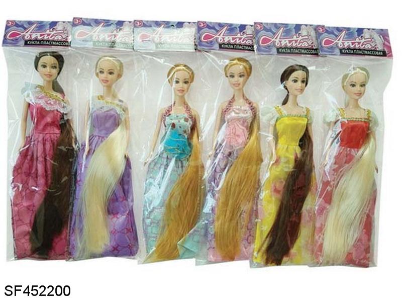 11.5寸实身长发公主芭比（6pcs/袋，五款混）