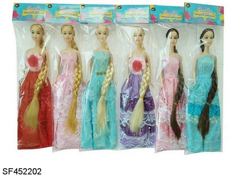 11.5寸实身长发公主芭比（6pcs/袋，五款混）