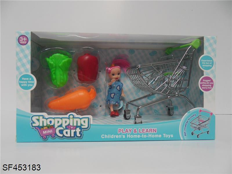 过家家金属仿真购物车