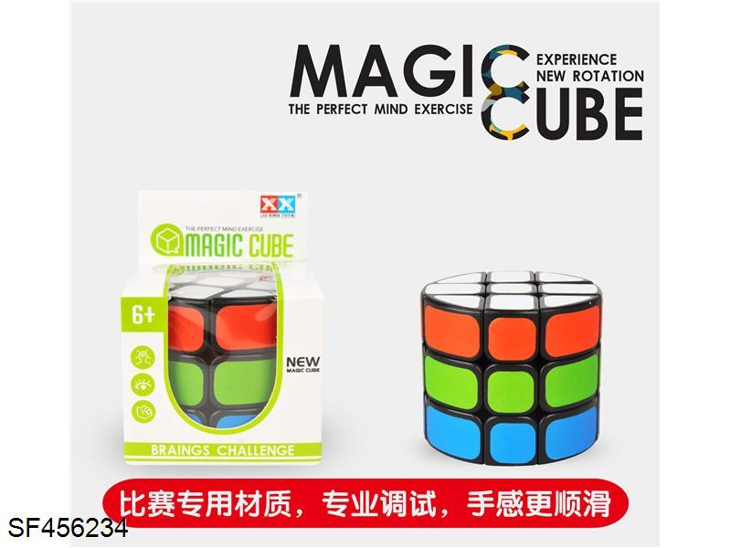 三阶圆柱黑色贴纸魔方