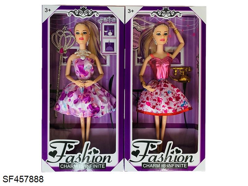 11.5寸实身9关节时装芭比带配件(2款混装)