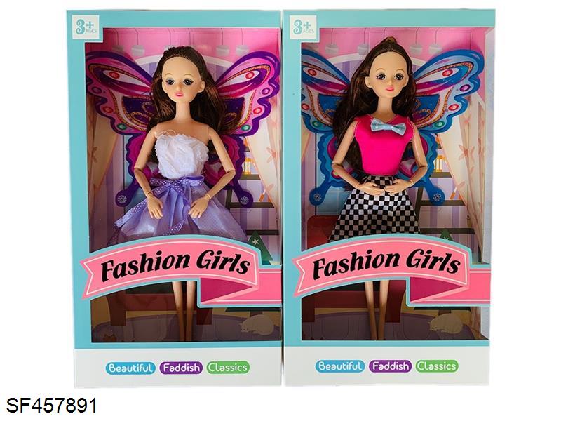11.5寸实身9关节时装可儿蝴蝶芭比(2款混装)