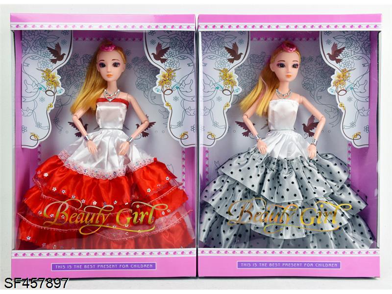 11.5寸实身3D眼婚纱芭比(2款混装)