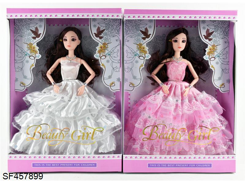 11.5寸实身3D眼婚纱芭比(2款混装)
