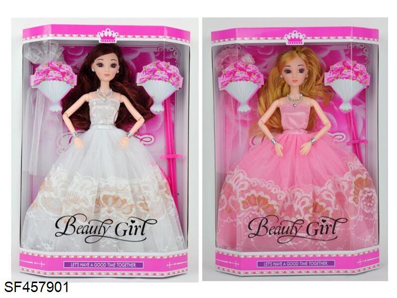 11.5寸12关节实身3D眼婚纱芭比