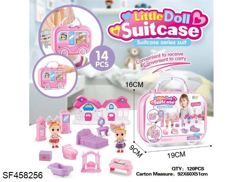 3寸半实心芭比配小家具别墅