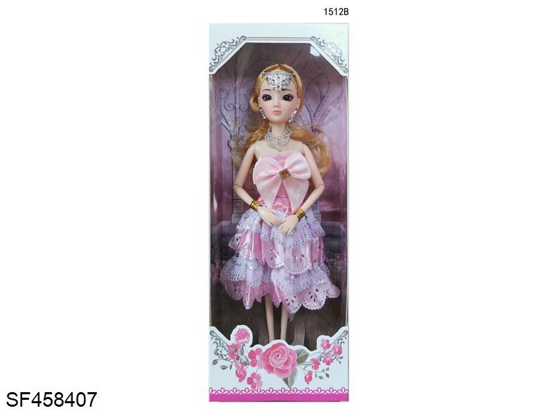 11.5寸实身9关节3D眼芭比(多款多色混装)