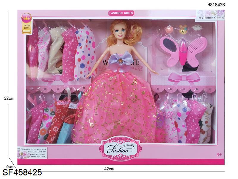 11.5寸实身活动手芭比娃娃(多款多色混装)