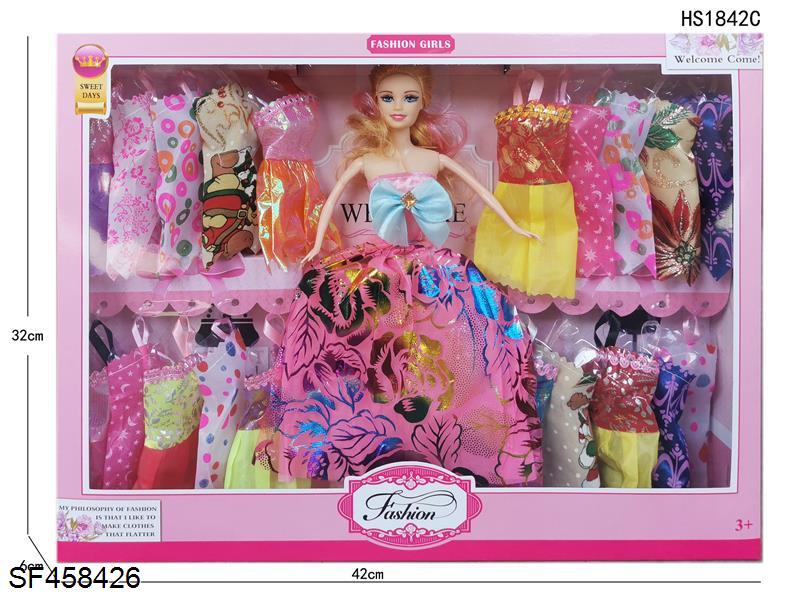 11.5寸实身活动手芭比娃娃(多款多色混装)