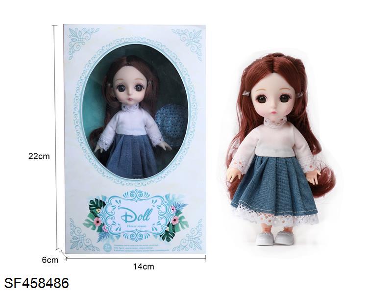 6寸13关节3D眼时尚娃娃/实身