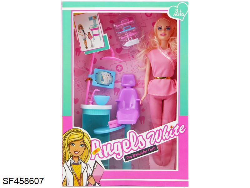 11.5寸实身9关节护士芭比+医疗套装