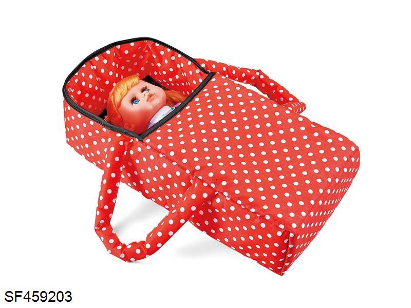婴儿布提篮带14寸娃娃