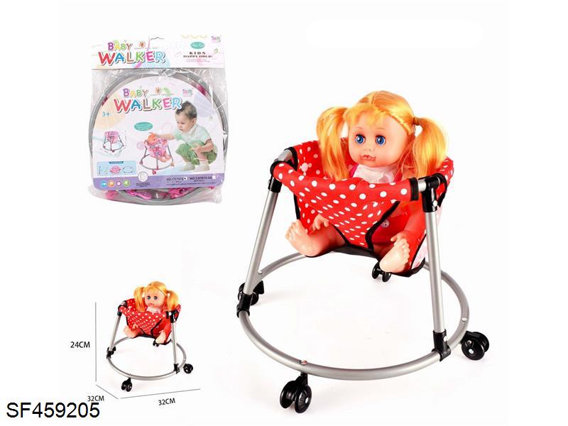 婴儿玩具学步车+14寸娃娃