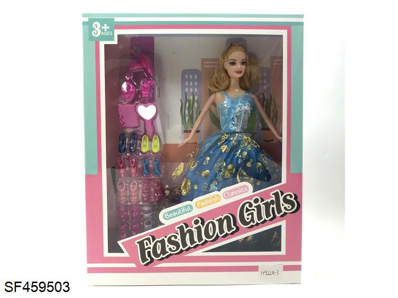 11寸实心活动手芭比配鞋子