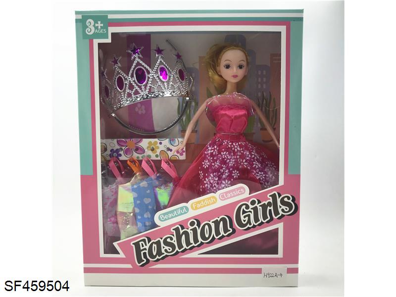 11寸实心活动手芭比配皇冠/裙子