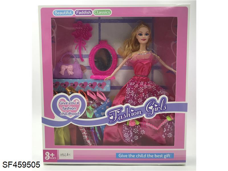 11寸实心活动手芭比配挎包/裙子