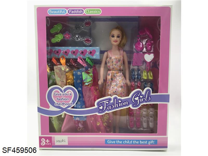 11寸实心活动手芭比配鞋子/裙子