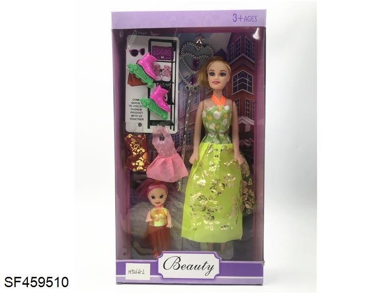 11寸空心活动手芭比配小凯丽/溜冰鞋