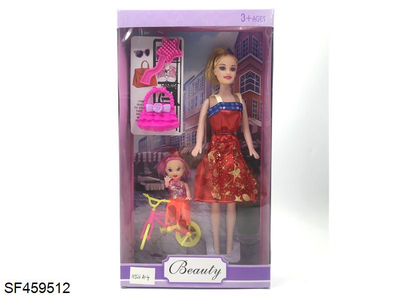 11寸空心活动手芭比配小凯丽/单车