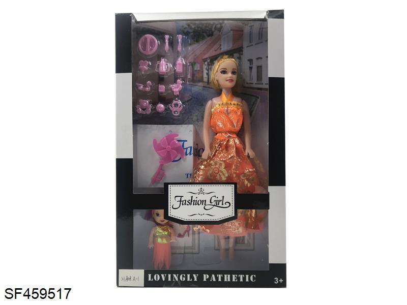 11寸空心活动手芭比配婴儿/小凯丽