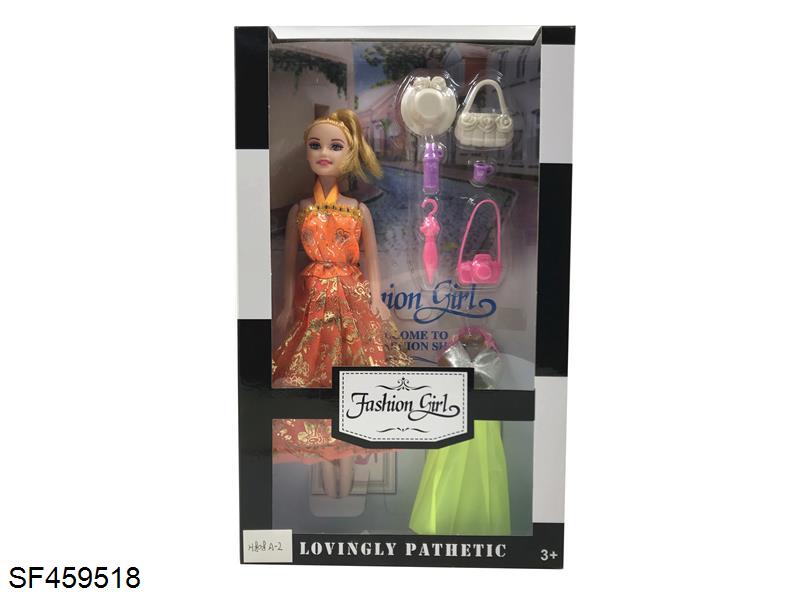 11寸空心活动手芭比配雨伞/裙子