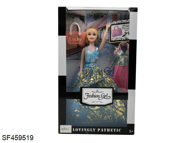 11寸空心活动手芭比配挎包/裙子