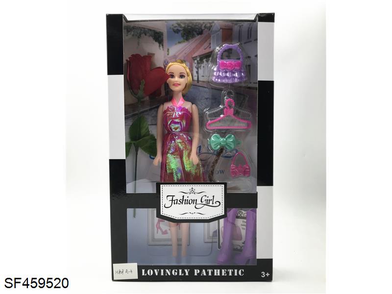 11寸空心活动手芭比配衣架+长靴