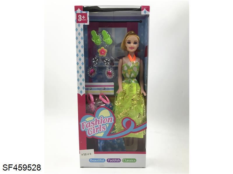 11寸空心活动手芭比配戒指+裙子