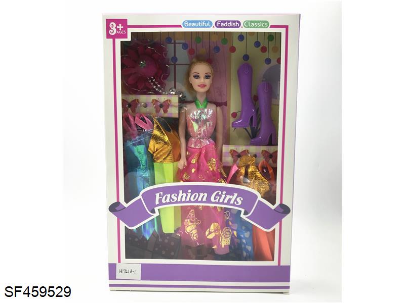 11寸空心活动手芭比配头花+裙子