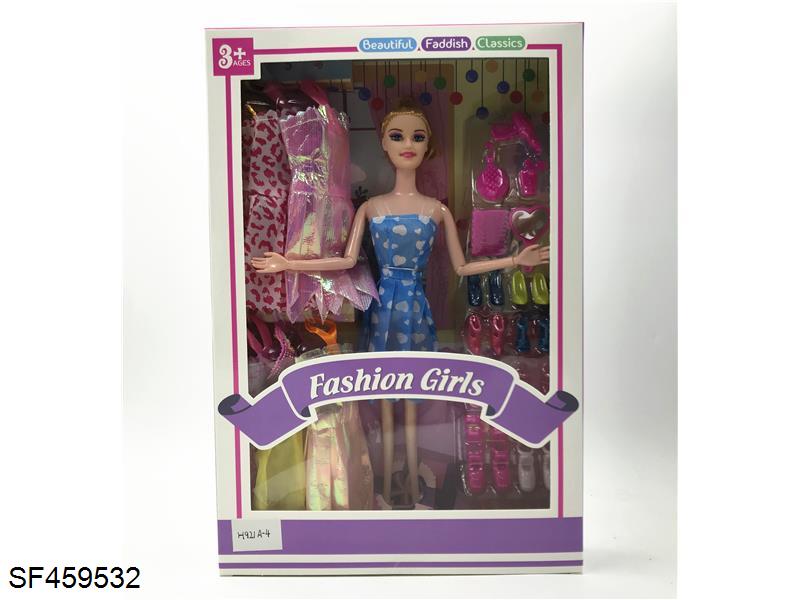 11寸实心关节手芭比配鞋子+裙子