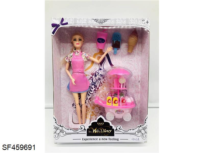 11关节冰淇淋车芭比娃娃