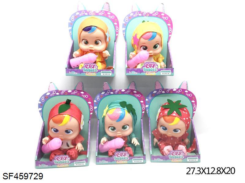 12寸搪胶哭泣娃娃带4声IC+尾巴(6款混装)