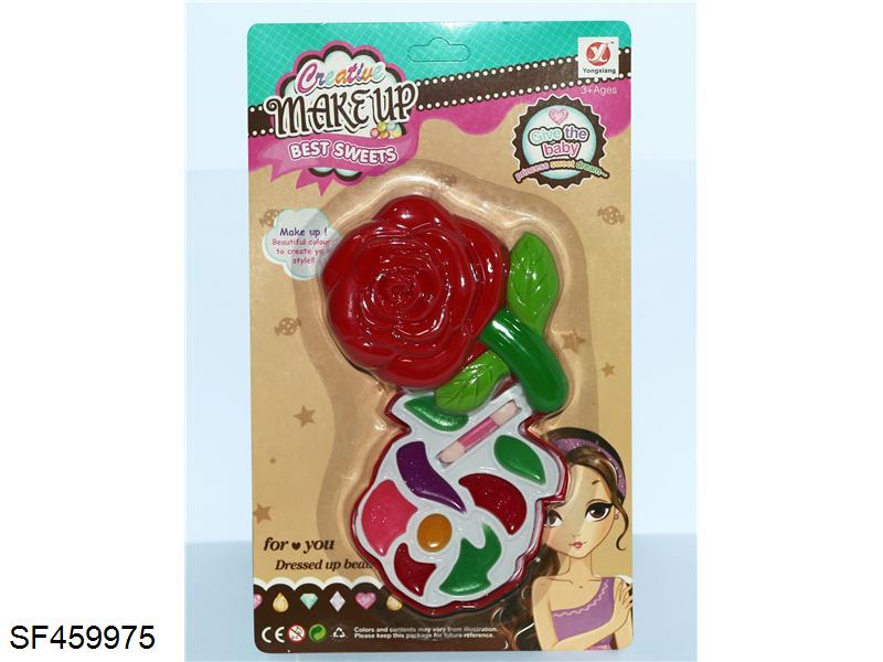 转盖二层玫瑰花化妆品