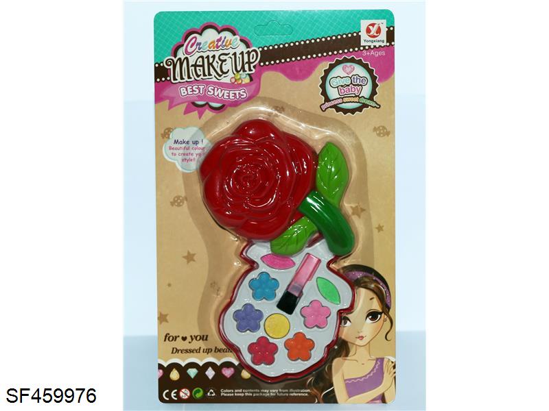 转盖三层玫瑰花化妆品