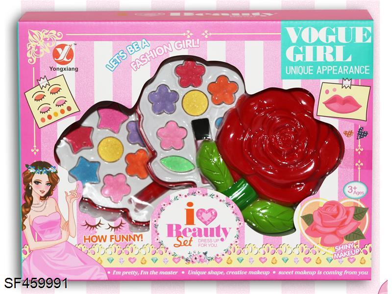 转盖三层玫瑰花化妆品