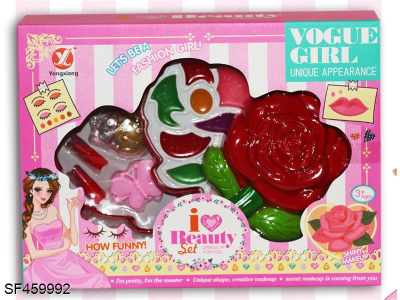 转盖三层玫瑰花化妆品