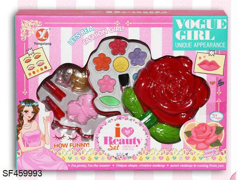 转盖三层玫瑰花化妆品