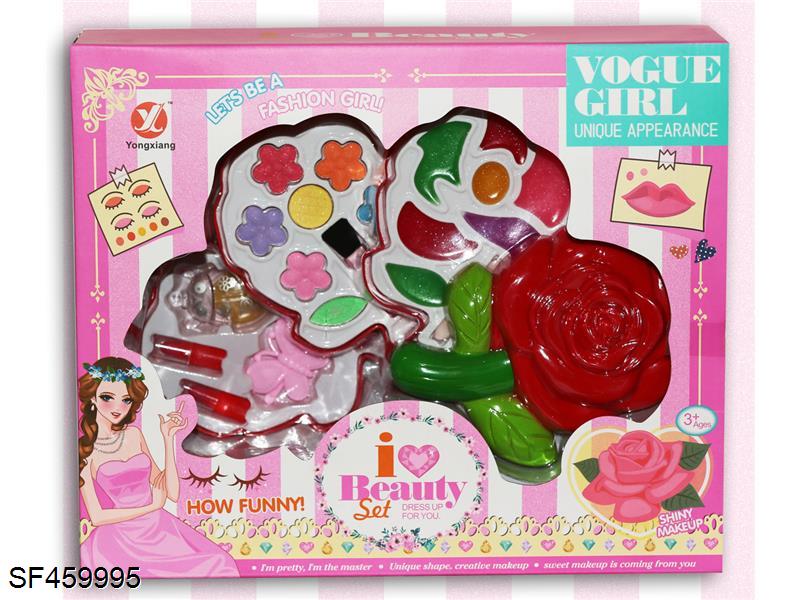 转盖四层玫瑰花化妆品