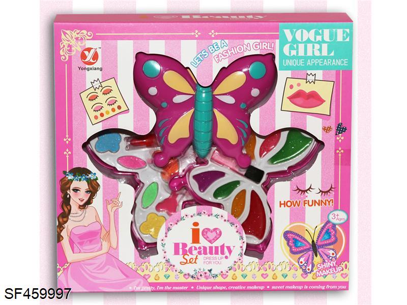 转盖三层蝴蝶化妆品